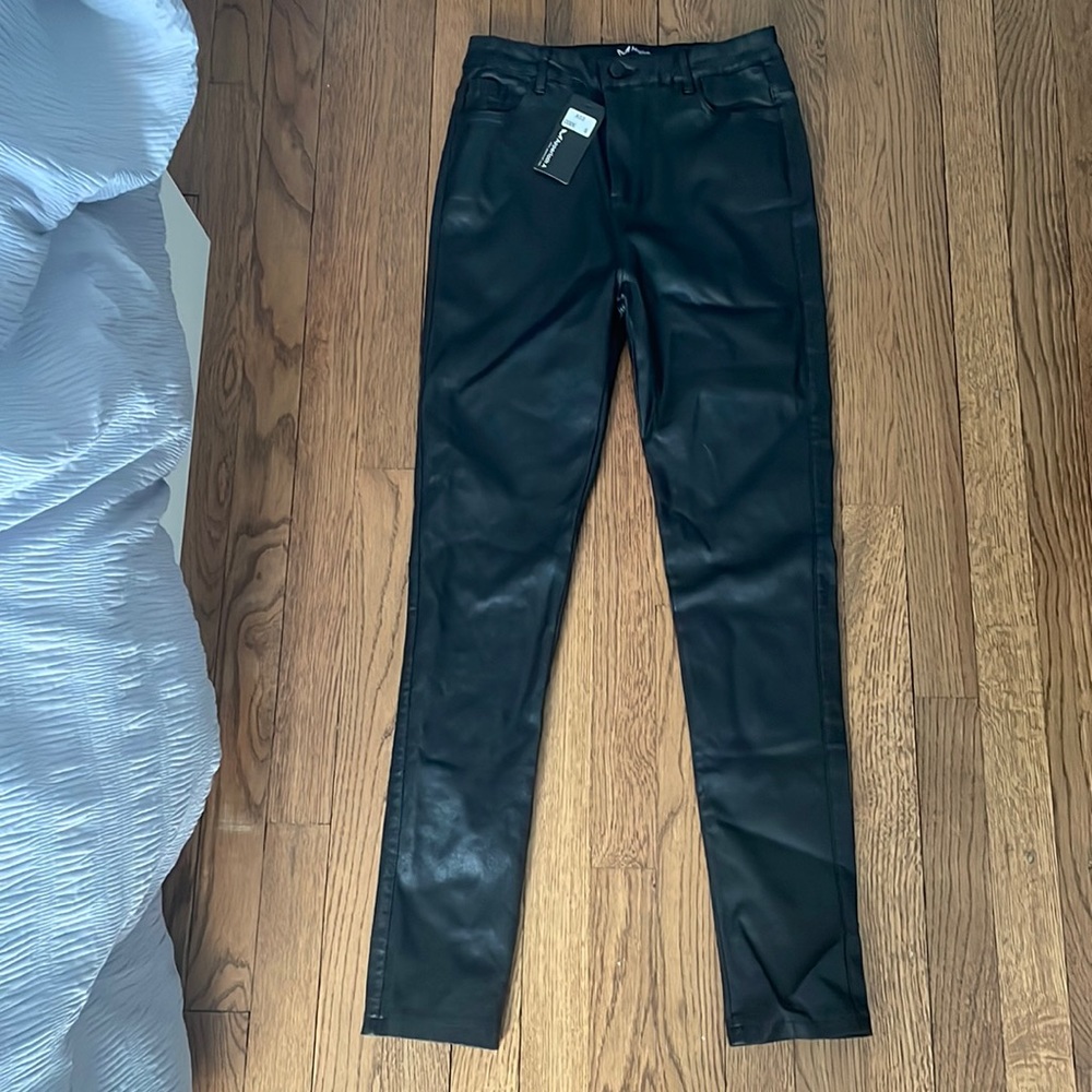 Black leather jeans